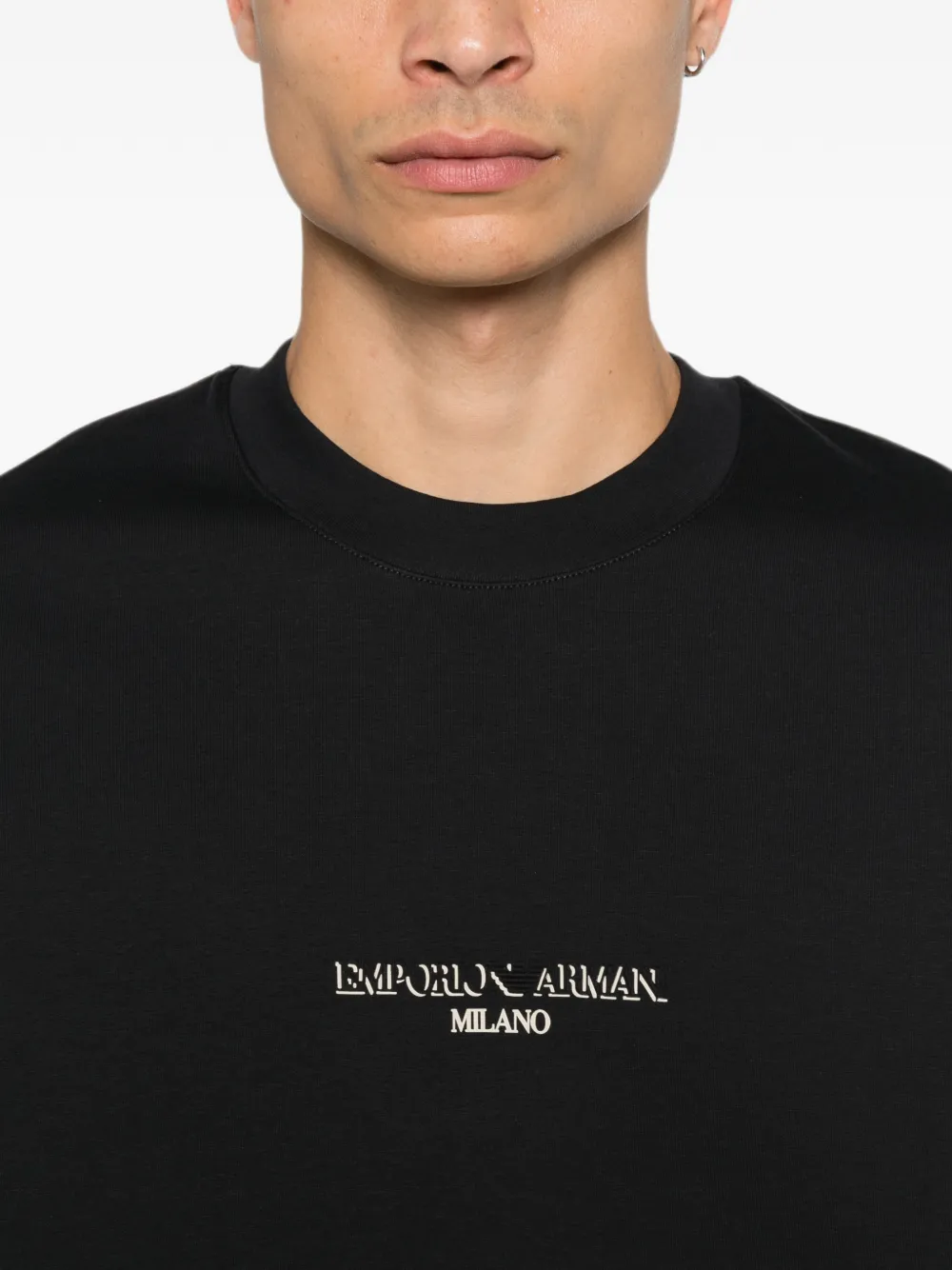 Emporio Armani Katoenen sweater met logoprint Zwart