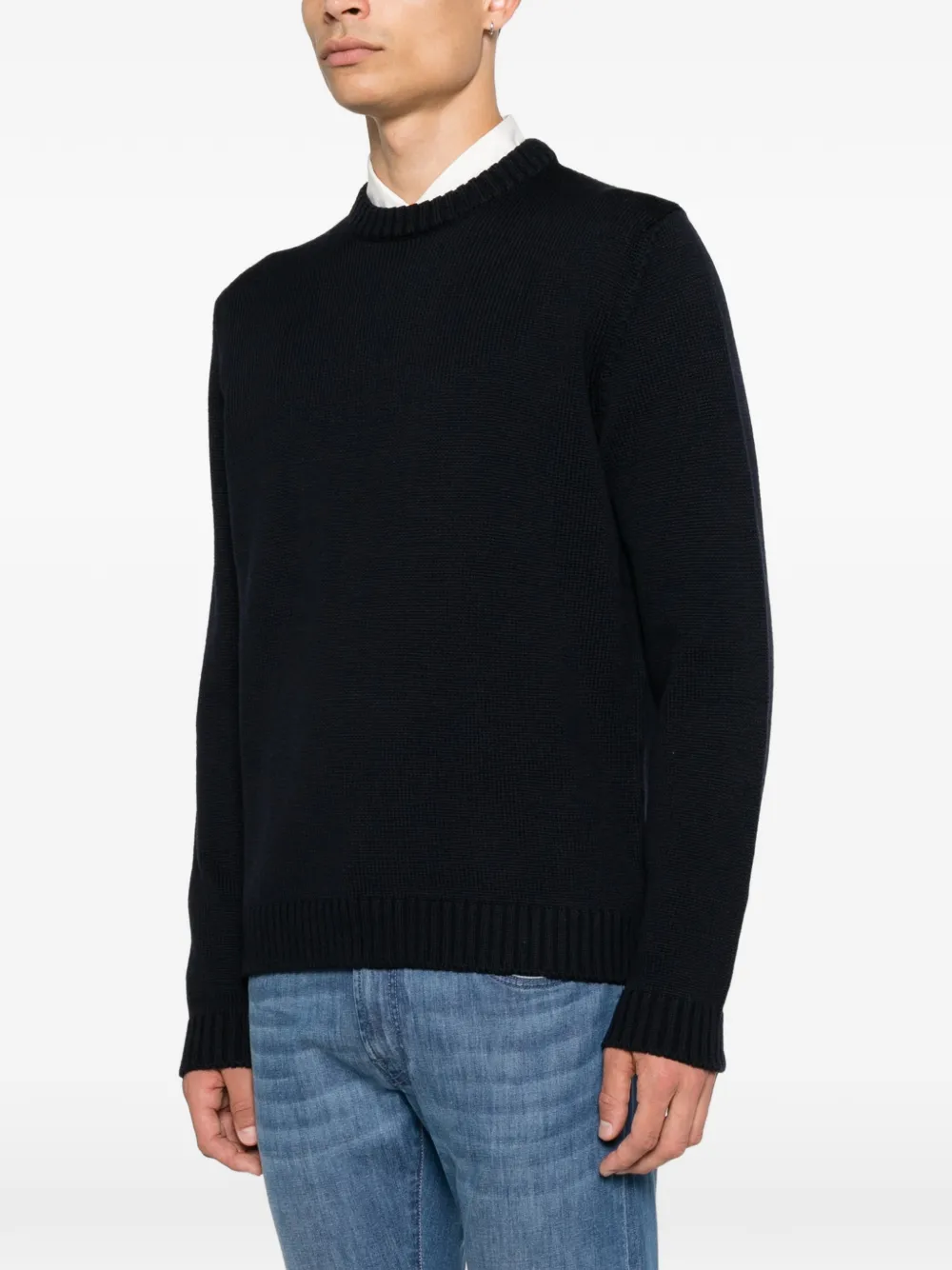 Zanone Trui met ronde hals Blauw