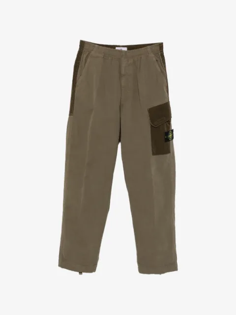 Stone Island logo-patch cotton cargo pants