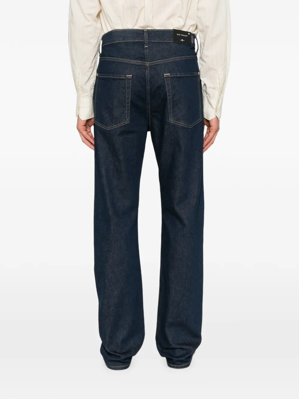 7 For All Mankind Straight jeans met contrasterende stiksels Blauw
