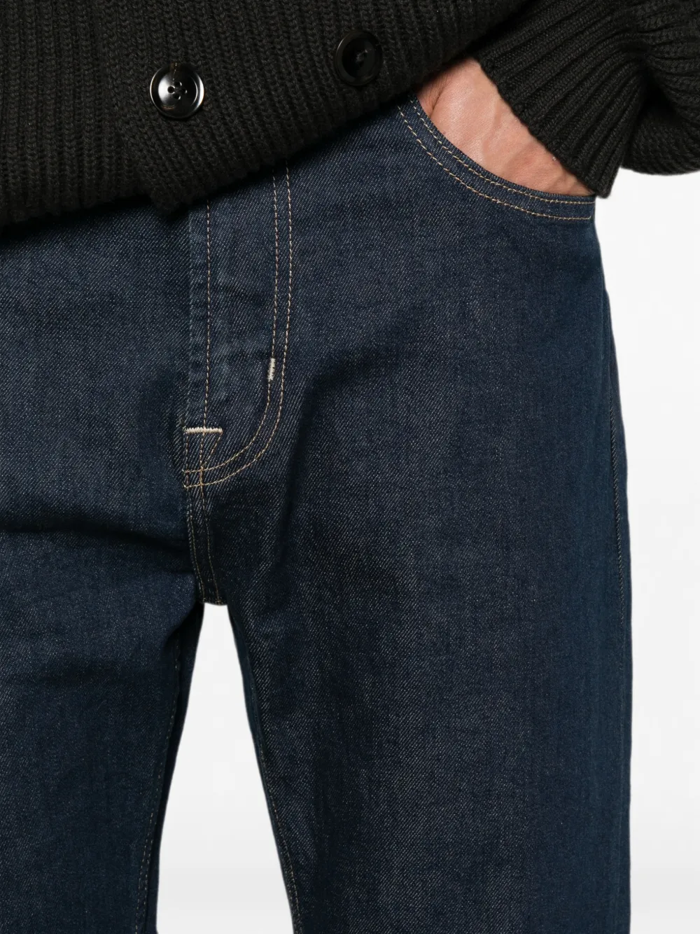 7 For All Mankind Straight jeans met contrasterende stiksels Blauw
