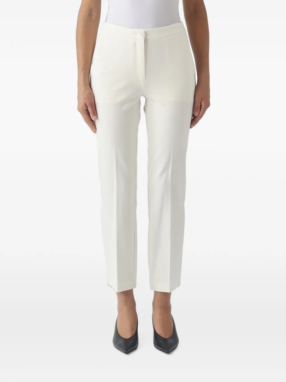 TWINSET logo-plaque tailored trousers - Bianco