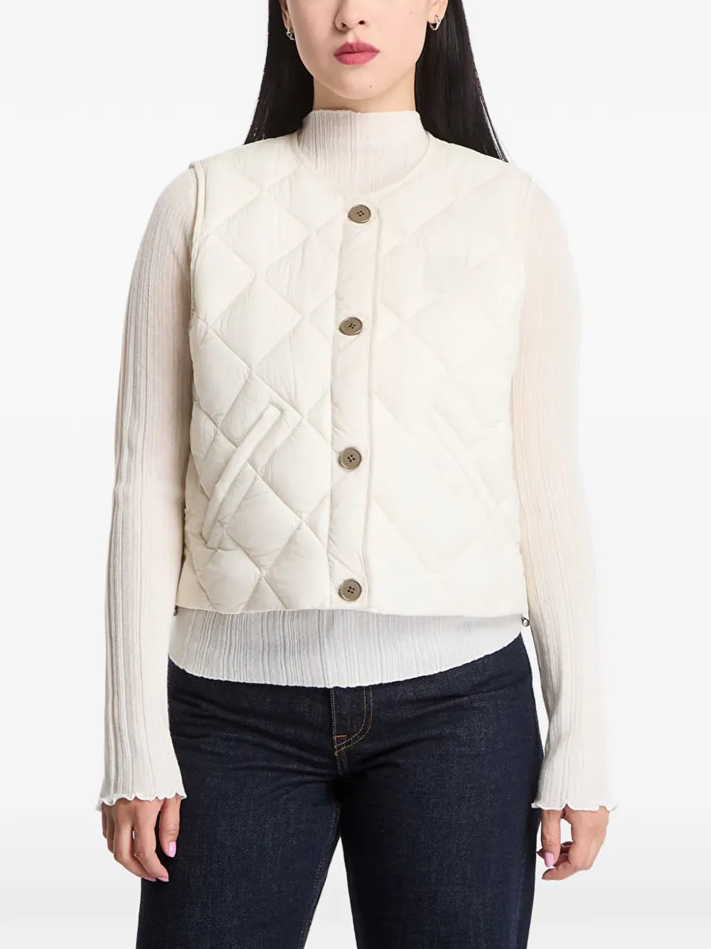 Calvin Klein quilted button-up jacket - Weiß