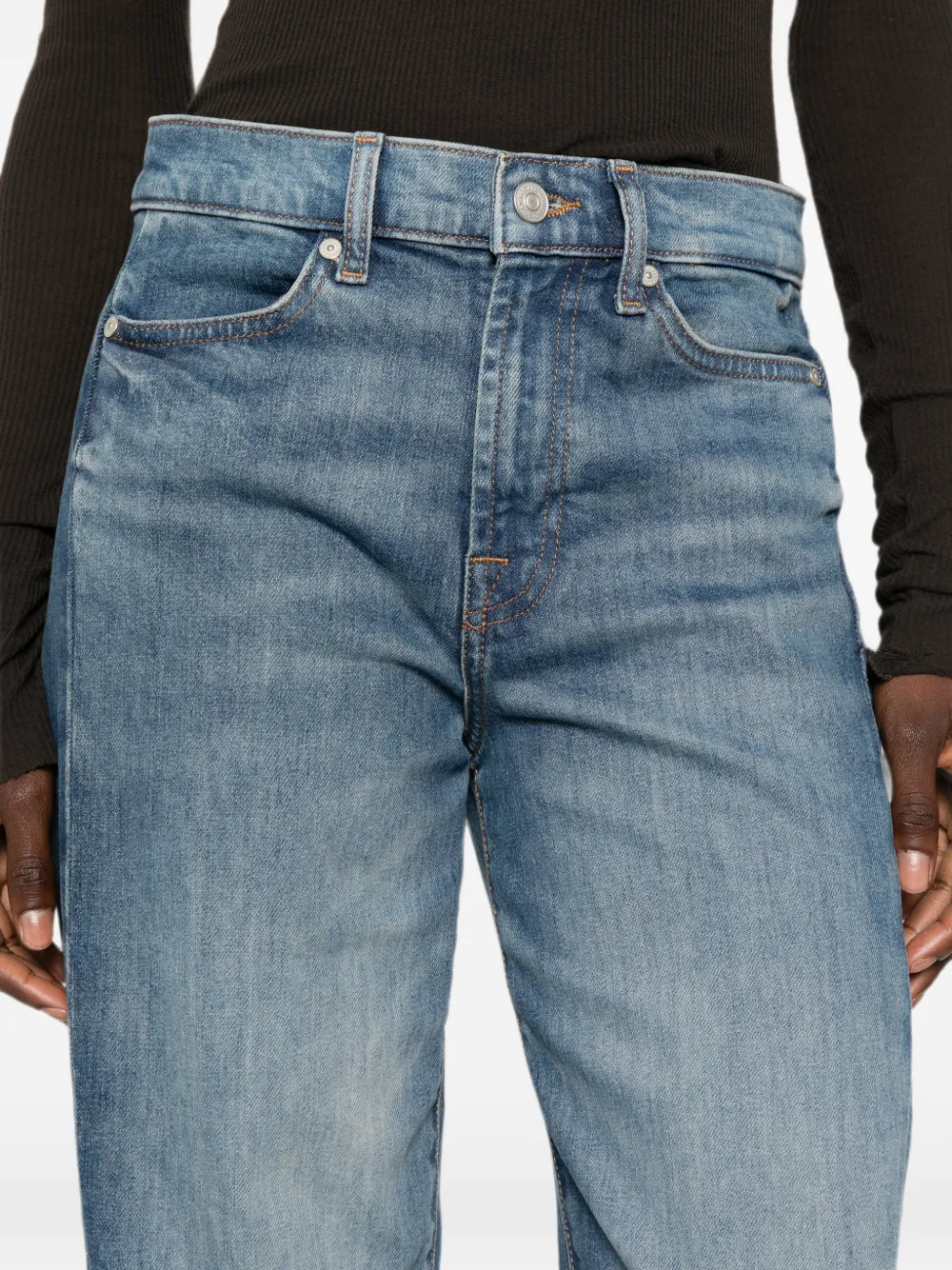 7 For All Mankind Lotta Tailorless jeans met wijde pijpen Blauw