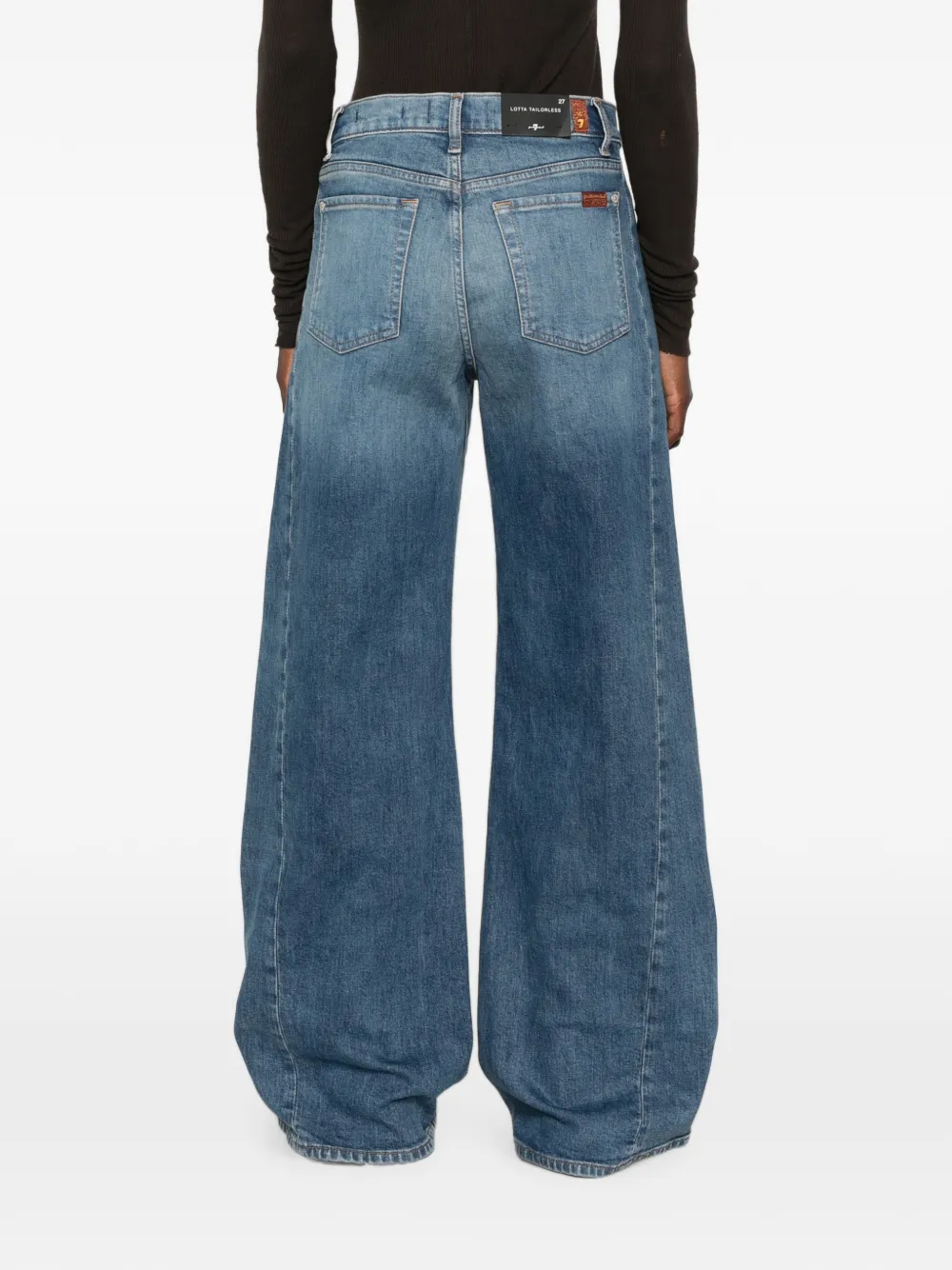 7 For All Mankind Lotta Tailorless jeans met wijde pijpen Blauw