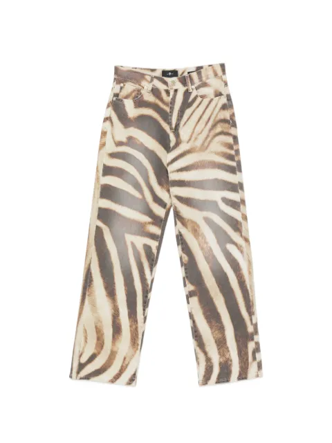 7 For All Mankind Stovepipe zebra-print straight-leg jeans