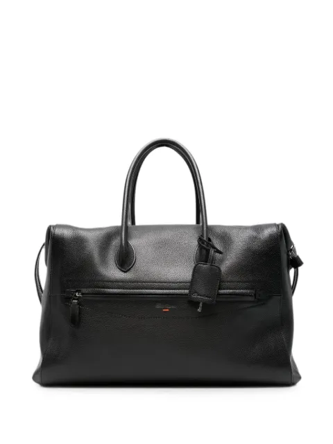 Santoni grained-leather holdalls bag