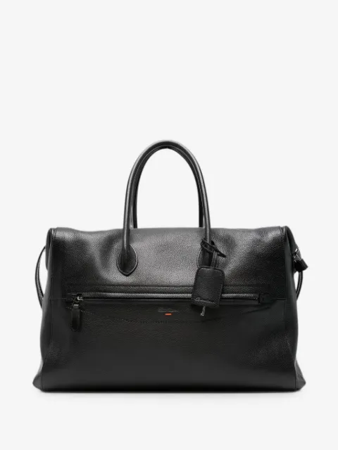 Santoni grained-leather holdalls bag