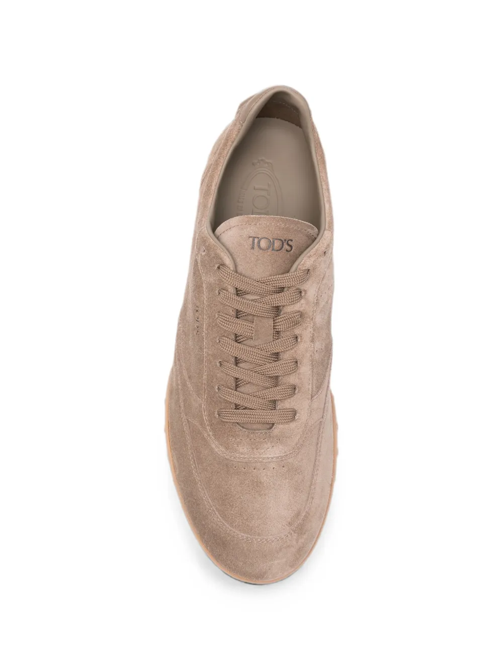 Tod's logo-detail suede sneakers Beige