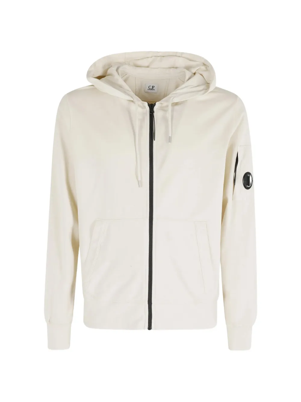 C.P. Company Felpa con dettaglio Lente, zip e cappuccio - Toni neutri