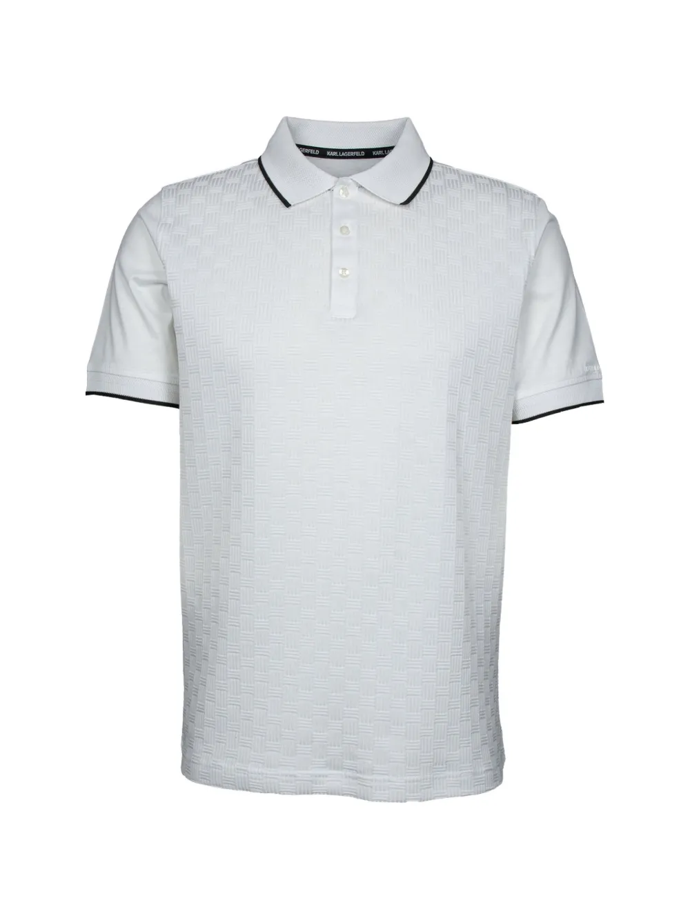 Karl Lagerfeld textured-knit polo shirt - Bianco