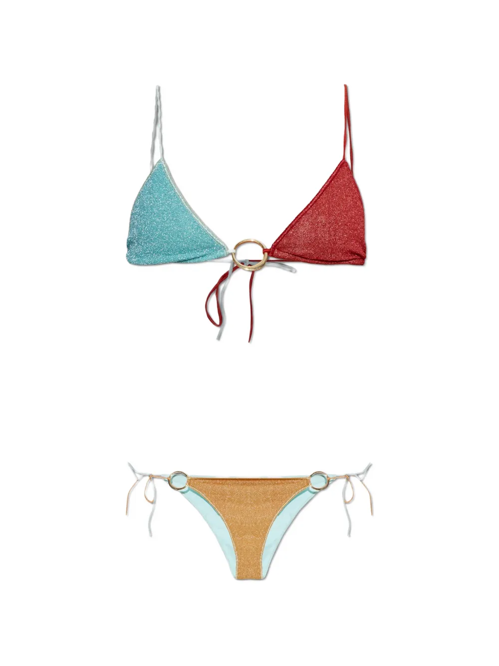 Oséree Lumiére Colorè O-Kini ring-embellished bikini - Blu