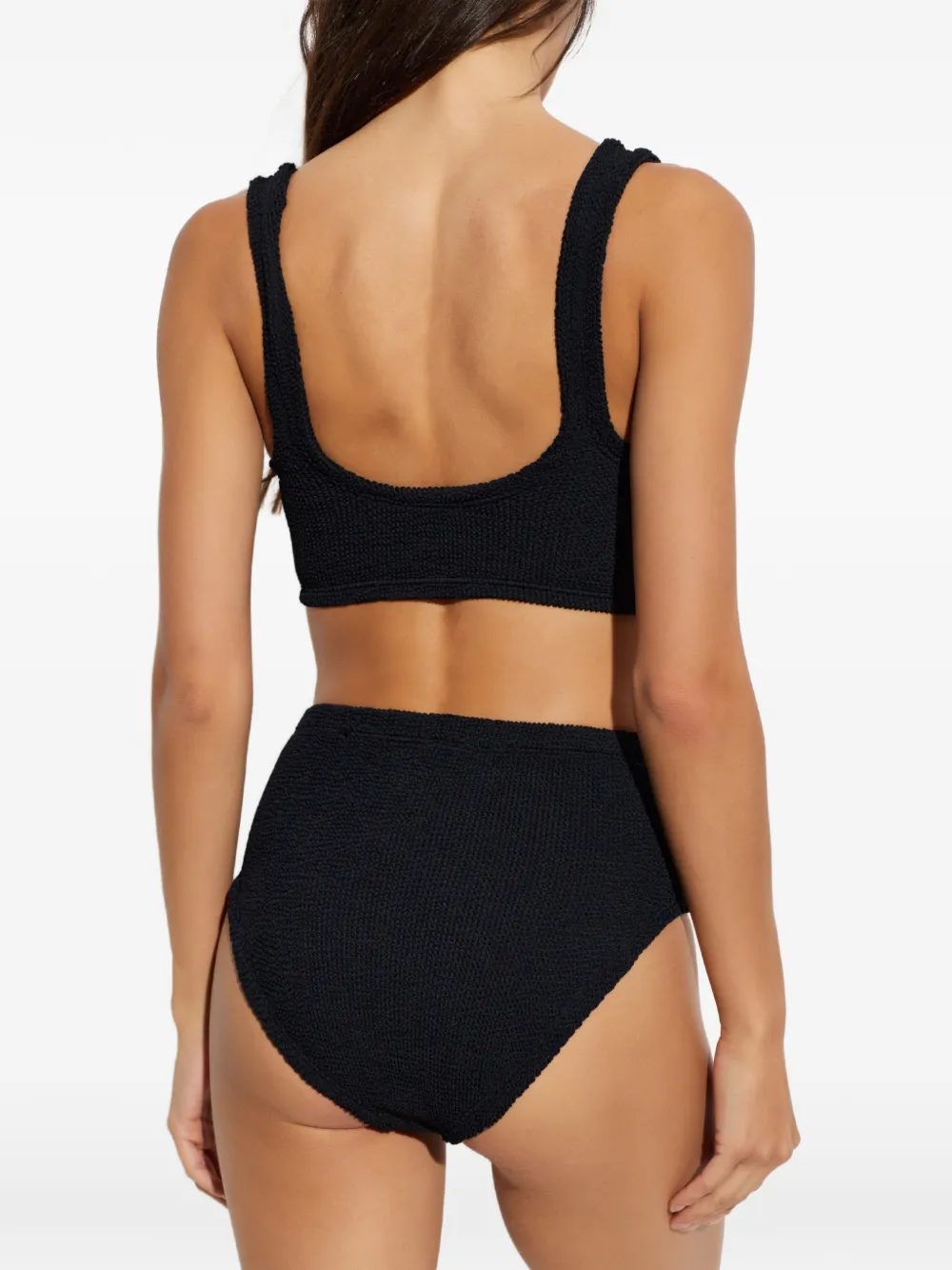 Hunza G Nadine bikini met gekreukt effect Zwart
