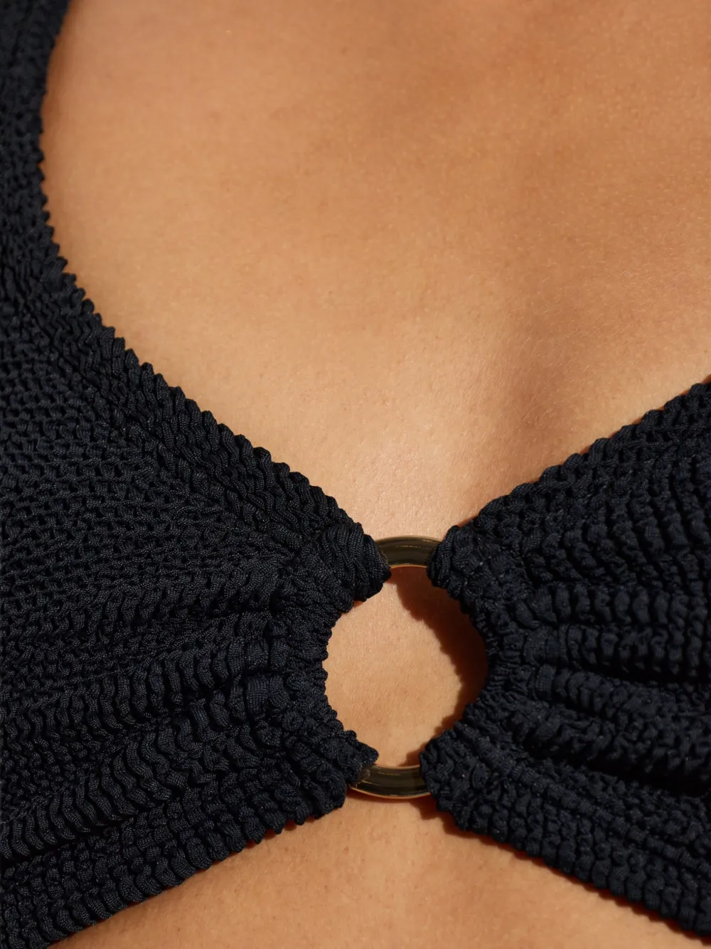Hunza G Nadine bikini met gekreukt effect Zwart