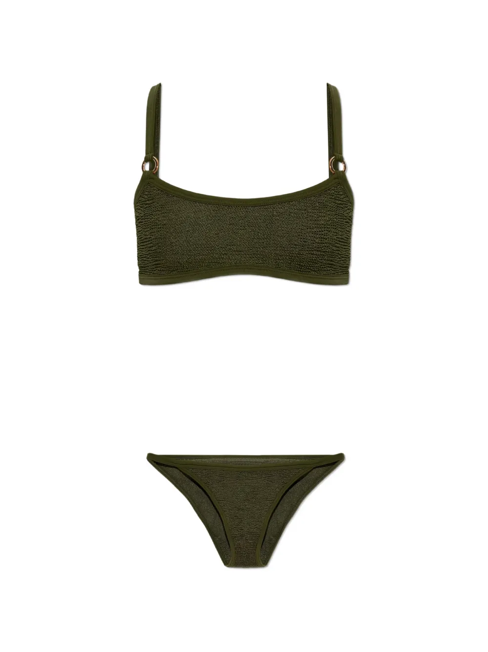 Hunza G Iris crinkle-effect bikini - Verde