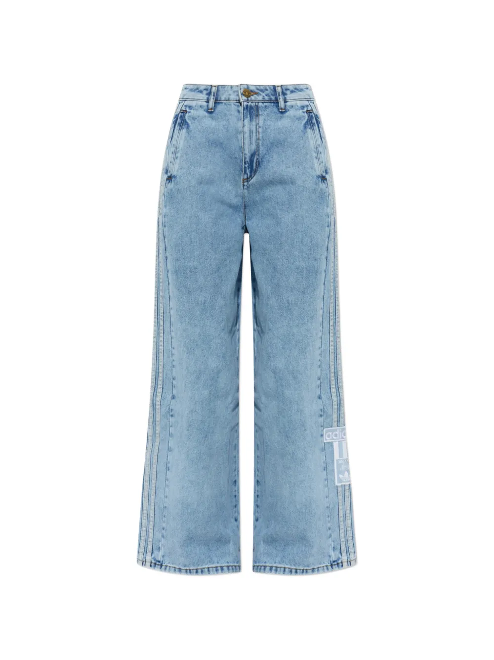 adidas Adibreak logo-patch wide-leg jeans - Blu