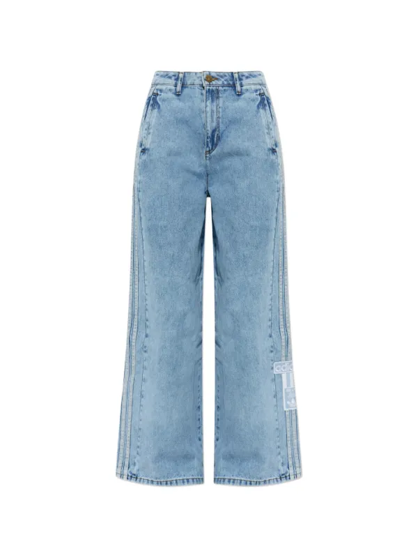 Adidas Adibreak logo-patch wide-leg Jeans | Blue | FARFETCH