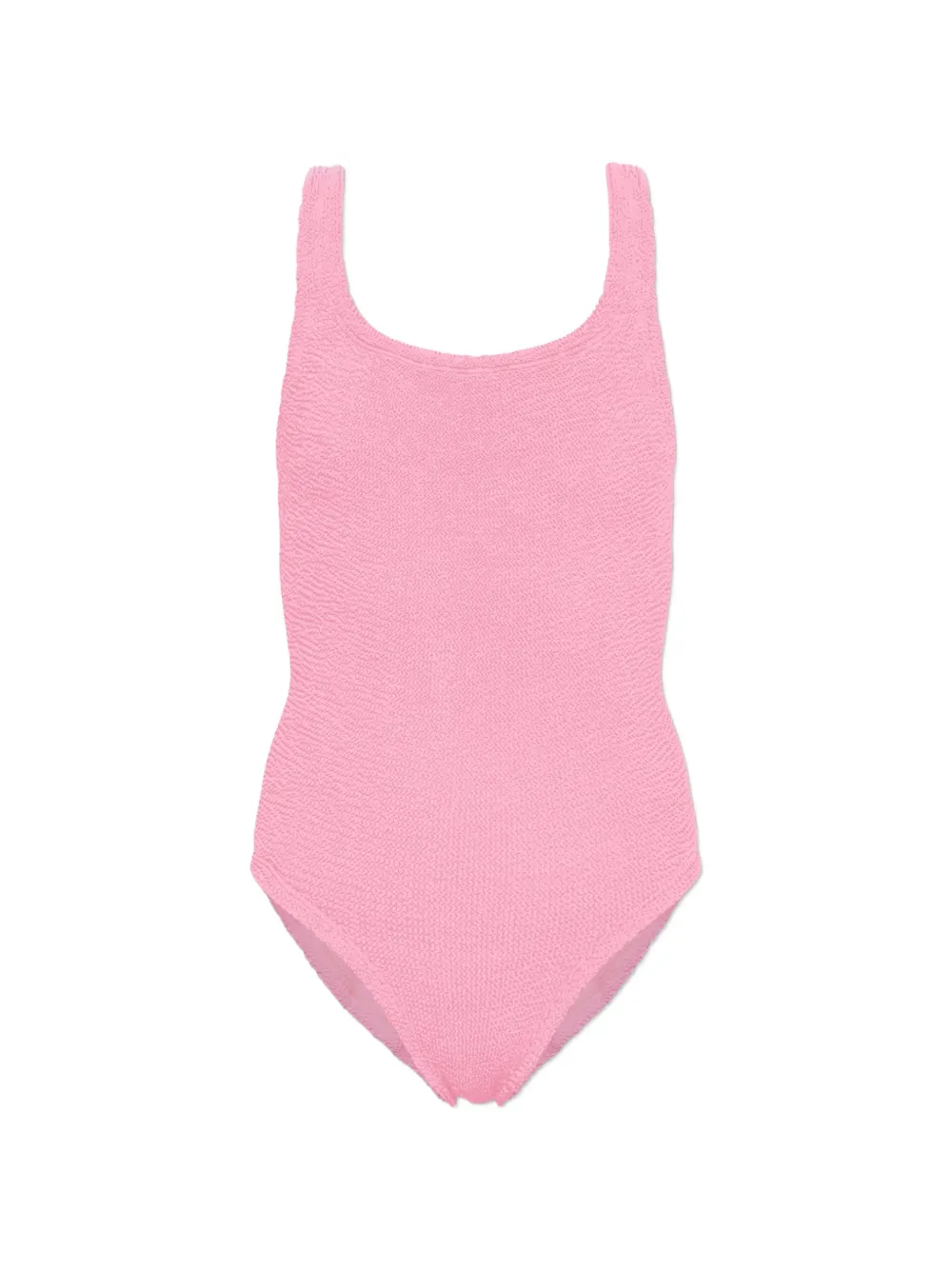 Hunza G Coverage crinkle-effect square-neck swimsuit - Rosa
