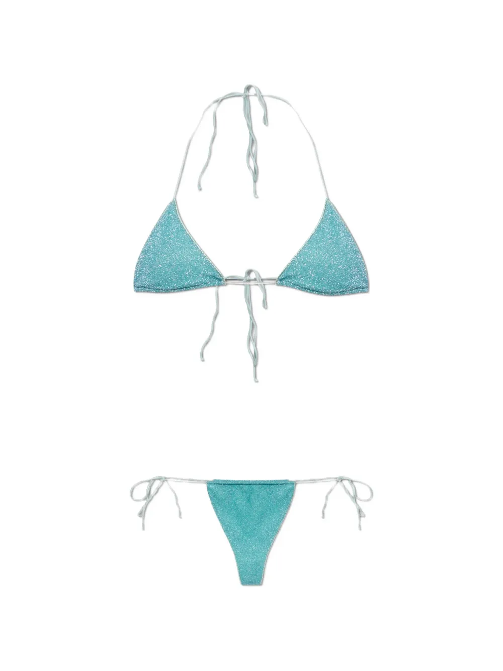 Oséree Lumière lurex-thread triangle bikini - Blu