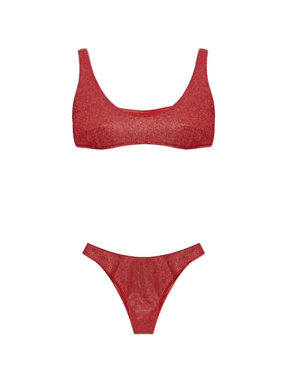 Oséree Lumière Sporty lurex-thread bikini - Rosso