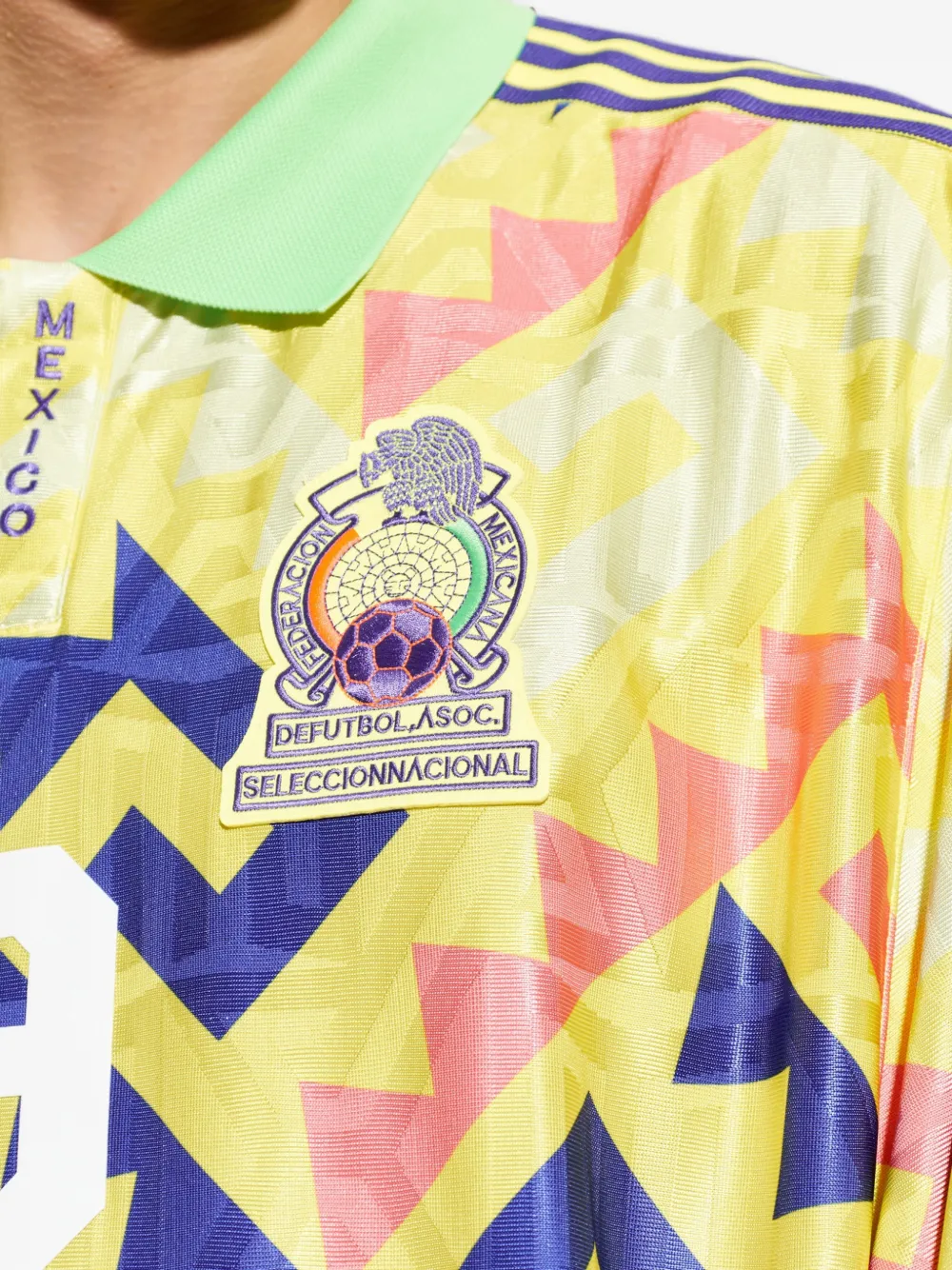 adidas x Willy Chavarria AOP Goalkeeper geometric-print polo shirt Geel
