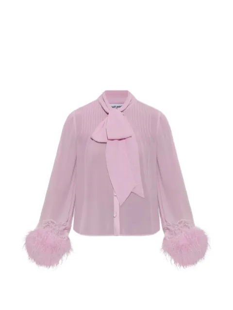 Self-Portrait Georgette feather cuff blouse