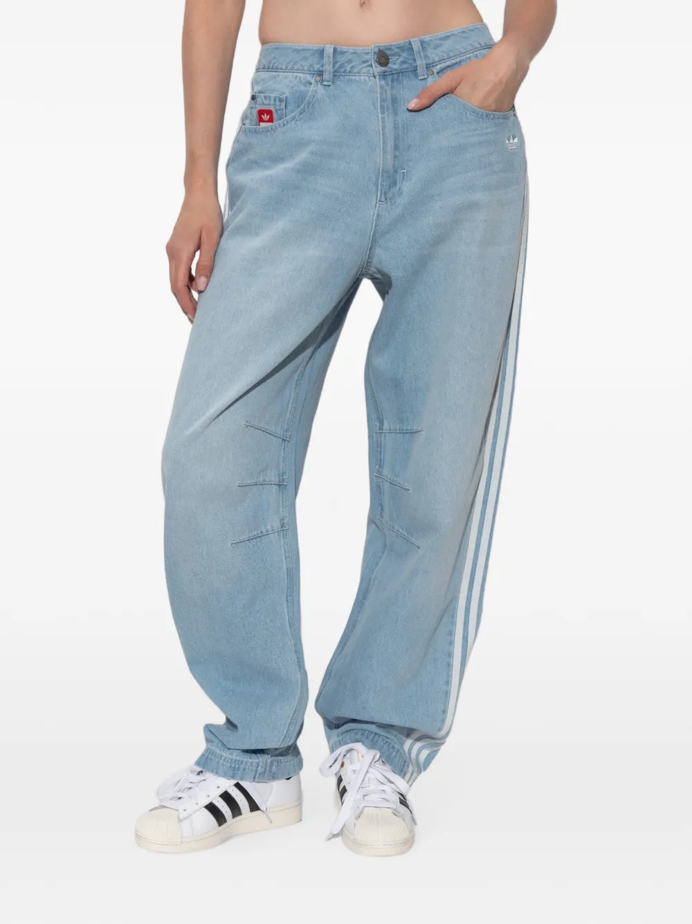 adidas x Coca-Cola GFX Banana Pants side-stripe panelled jeans Blauw