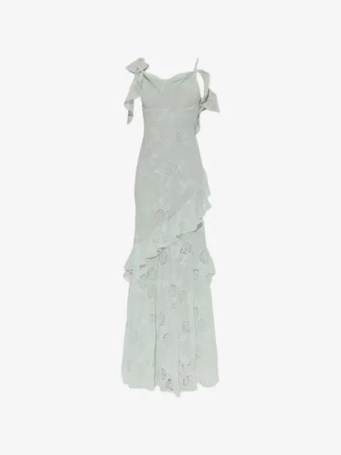Self-Portrait floral-lace ruffled-details maxi dress