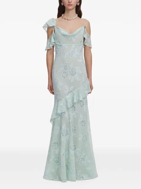 Self-Portrait embroidered Georgette maxi dress