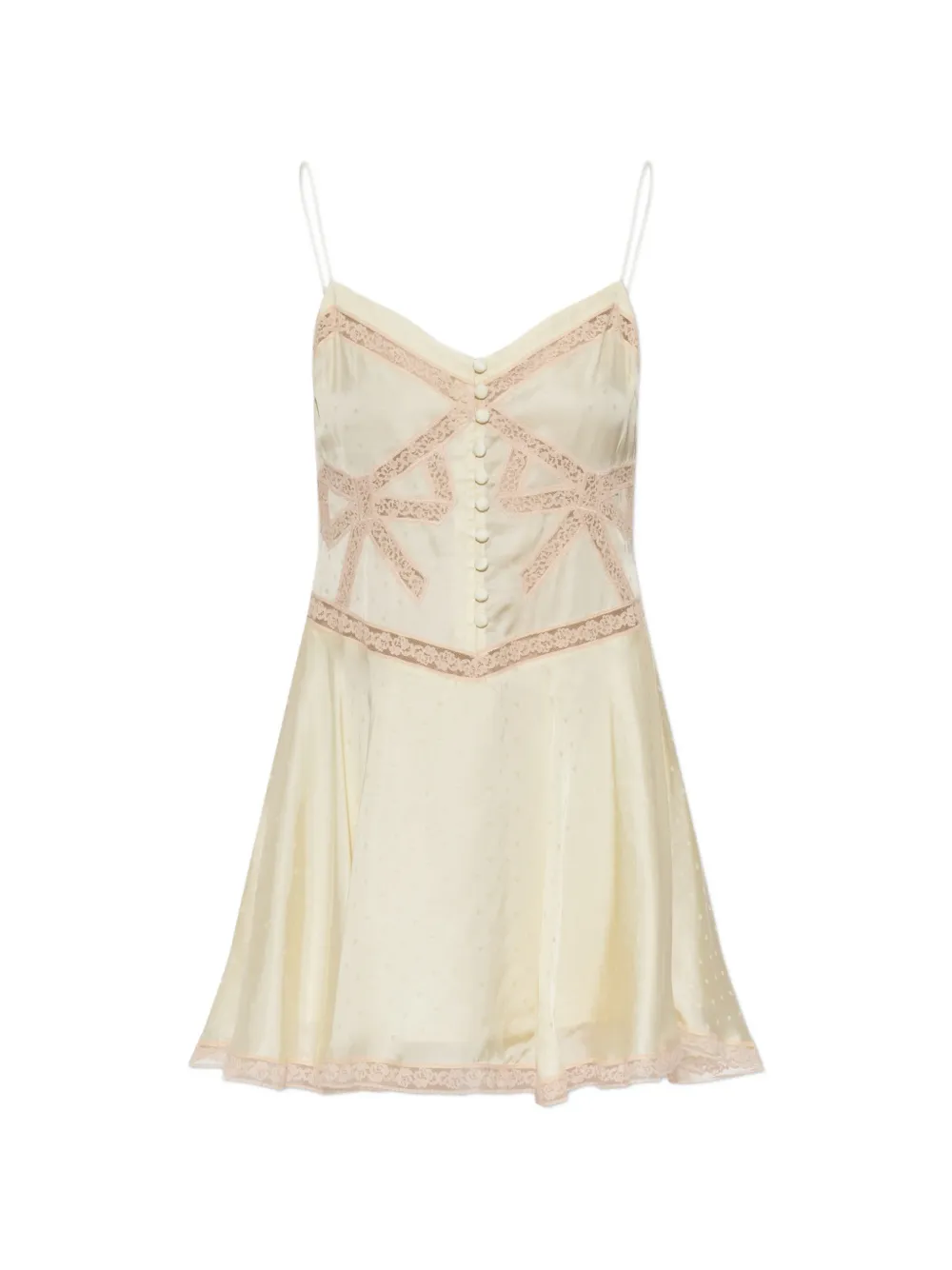 Self-Portrait lace-trim polka-dot mini dress - Giallo