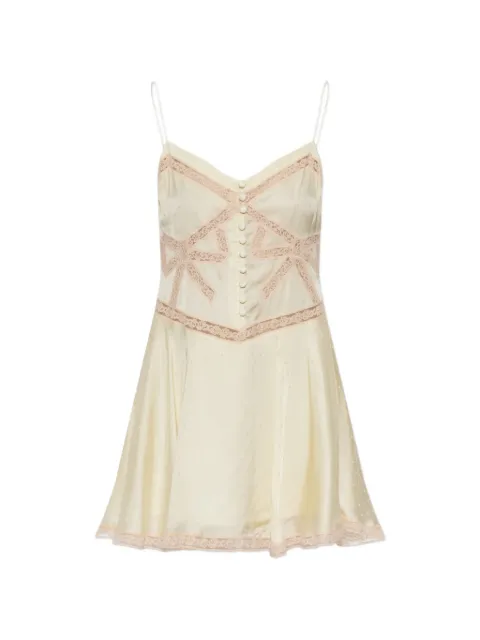 Self-Portrait lace-trim polka-dot mini dress