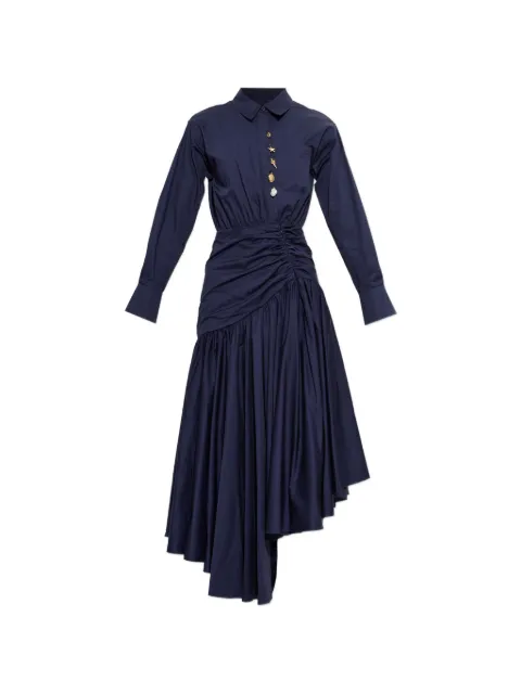Self-Portrait asymmetrical gathered maxi dress