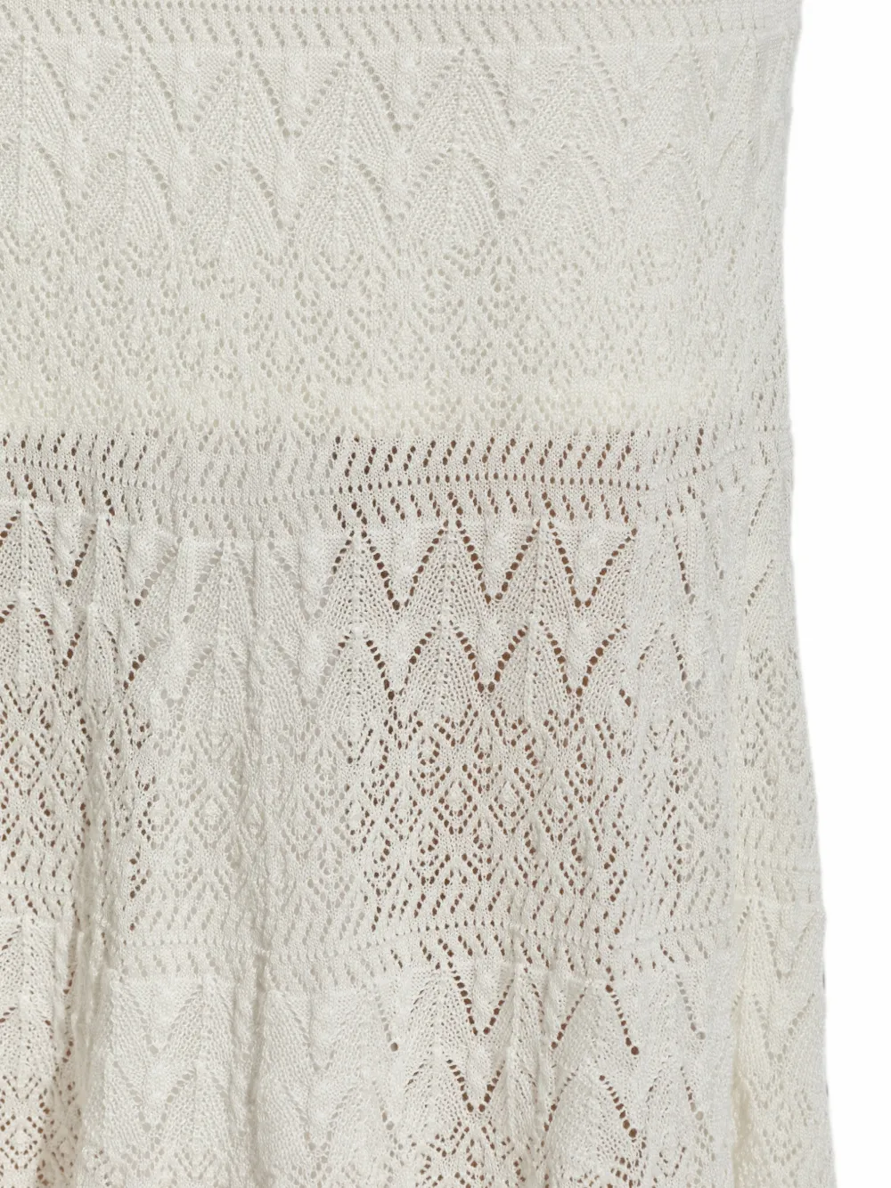 Self-Portrait Gehaakte maxi-rok met gewelfde rand Beige