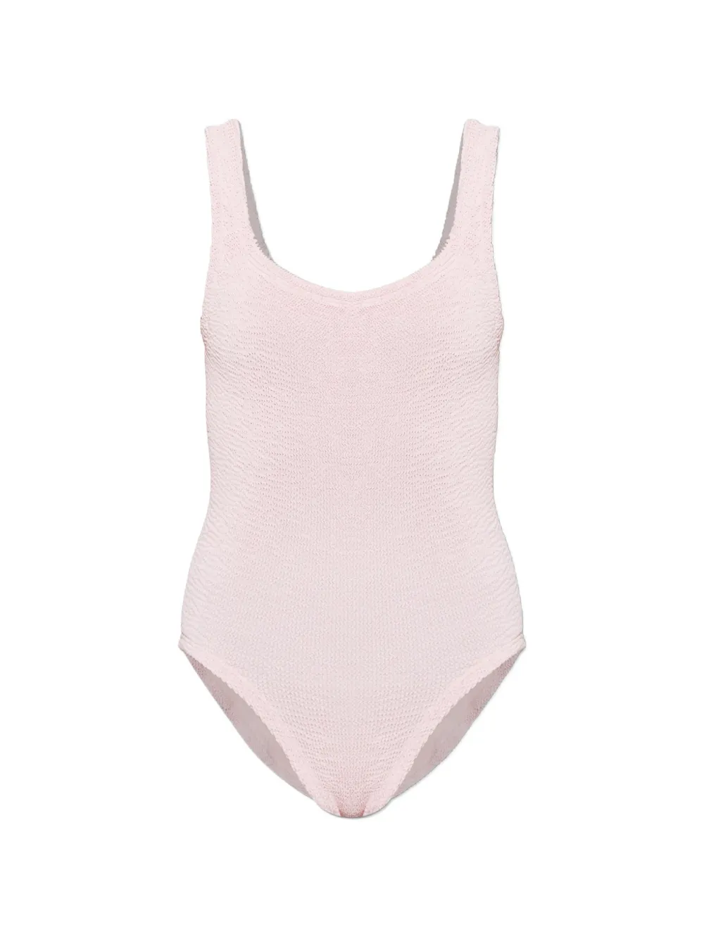 Hunza G scoop-neck crinkle-effect swimsuit - Rosa