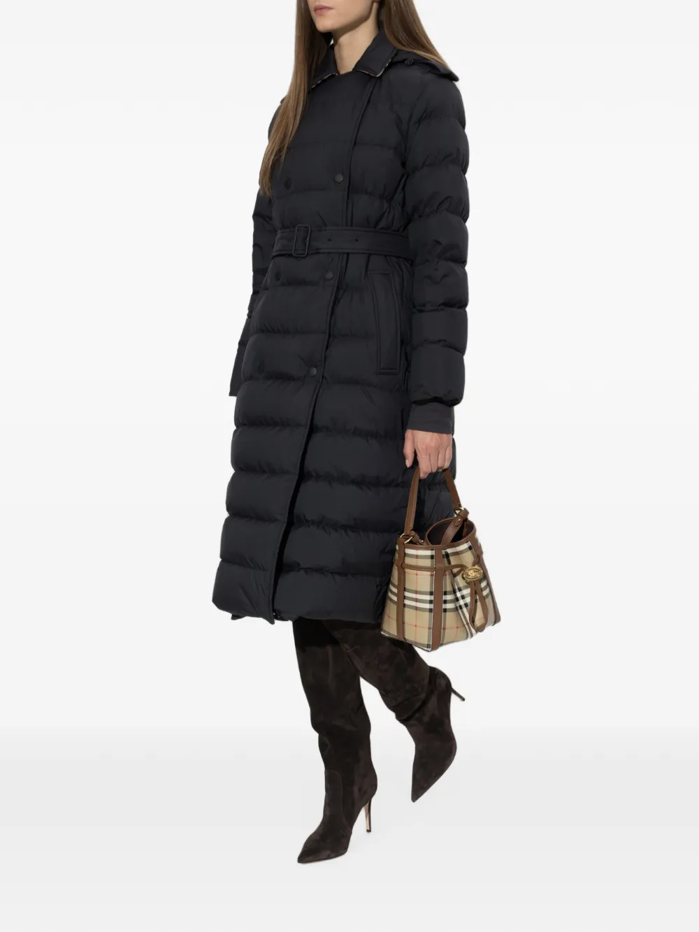 Burberry Kent jas met ceintuur Zwart