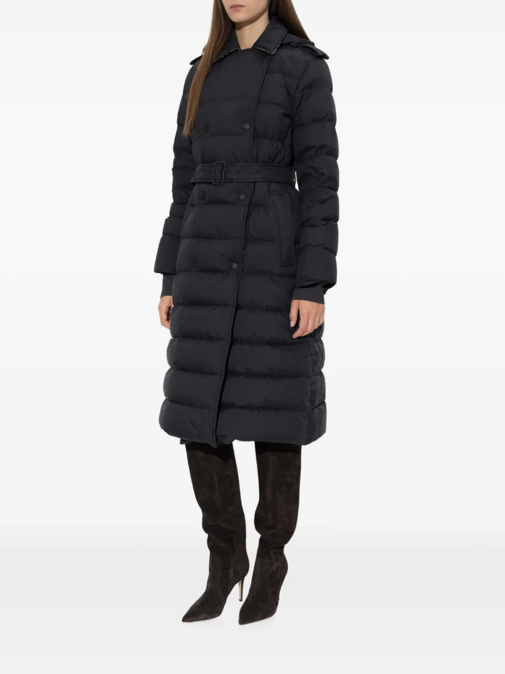 Burberry Kent jas met ceintuur Zwart