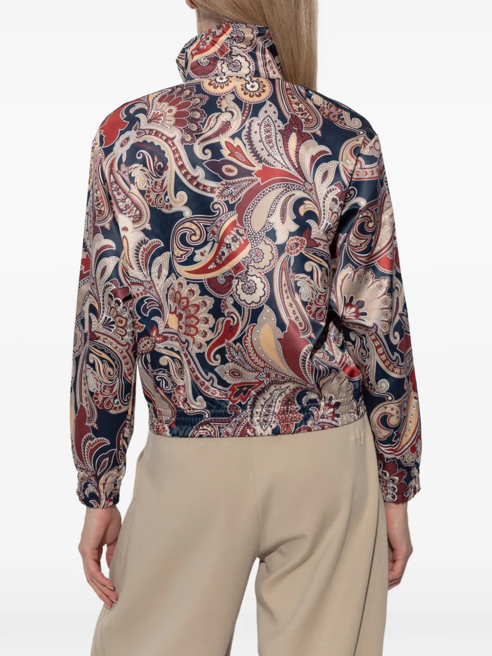 adidas paisley-print stand-up collar jacket Blauw