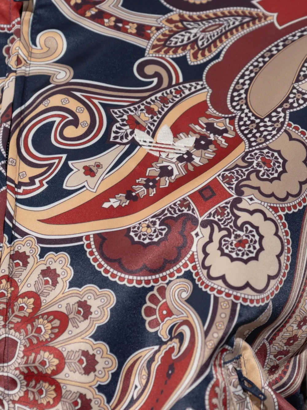 adidas paisley-print stand-up collar jacket Blauw