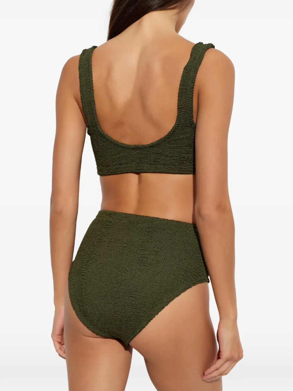 Hunza G Patricia bikini met gekreukt effect Groen
