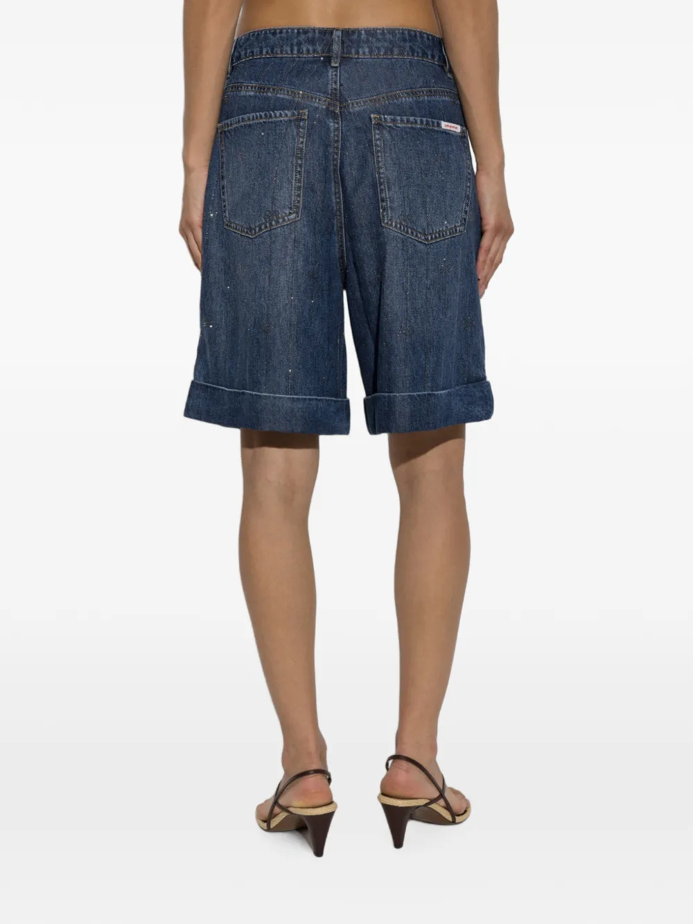 Self-Portrait Knielange shorts verfraaid met pailletten Blauw