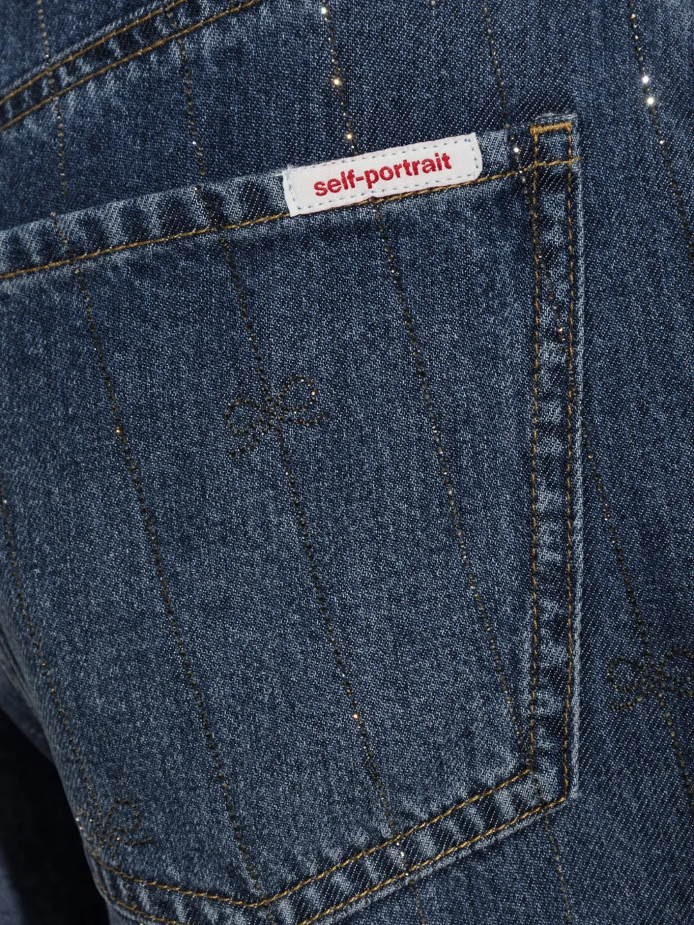 Self-Portrait Knielange shorts verfraaid met pailletten Blauw