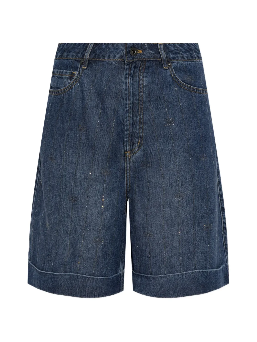 Self-Portrait sequin-embellished knee-length shorts - Blau
