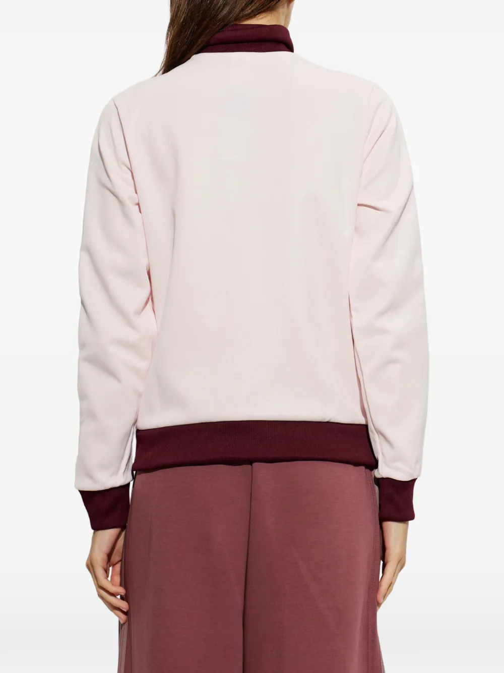 adidas logo-embroidered side-stripe jacket Roze