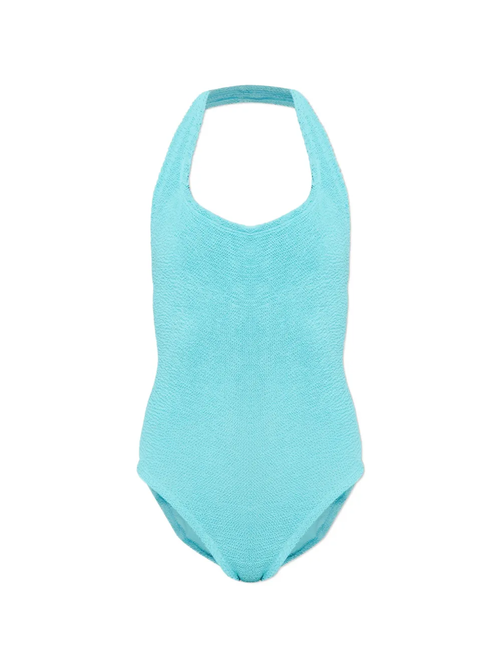 Hunza G Sandy crinkle-effect halterneck swimsuit - Blu