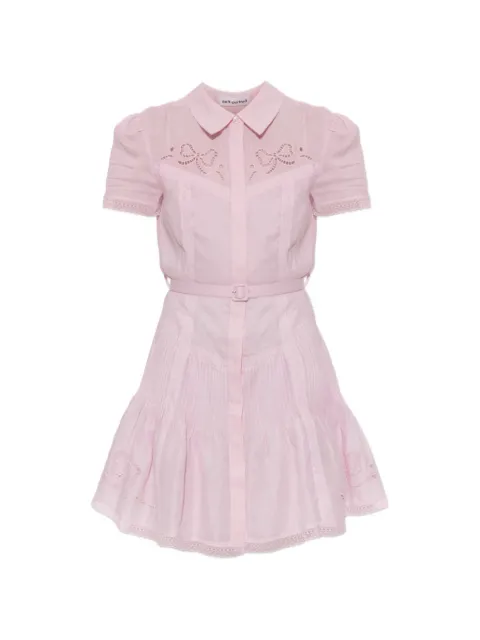 Self-Portrait belted broderie-anglaise mini dress