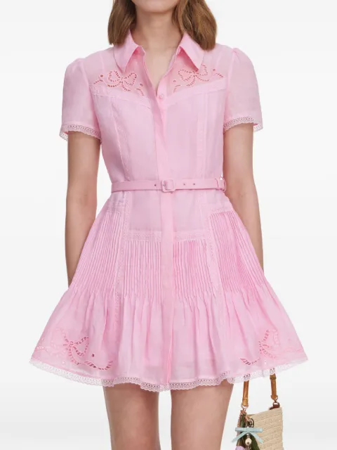 Self-Portrait embroidered mini dress