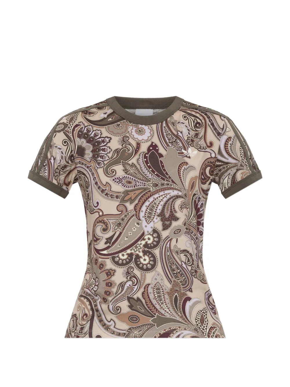 adidas paisley-print logo-embroidered T-shirt - Nude