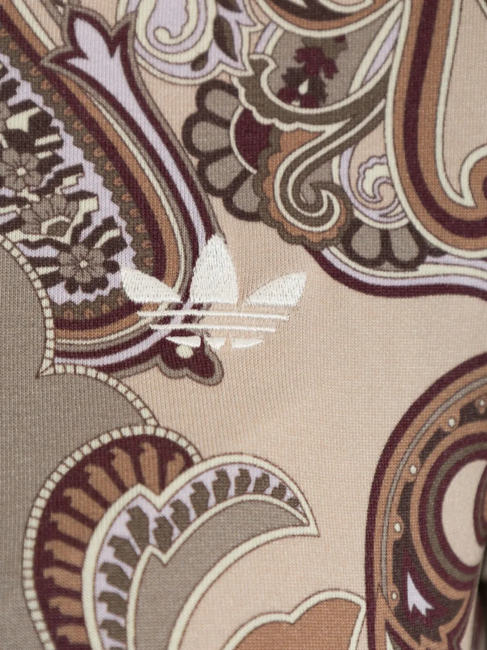 adidas paisley-print logo-embroidered T-shirt Beige