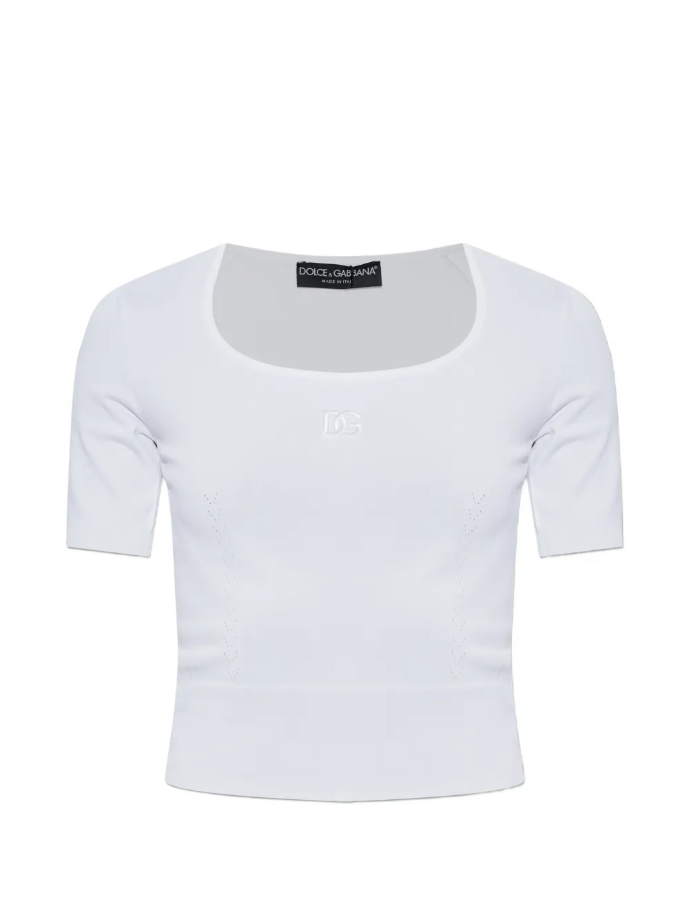 Dolce & Gabbana DG logo-embroidered T-shirt - Weiß