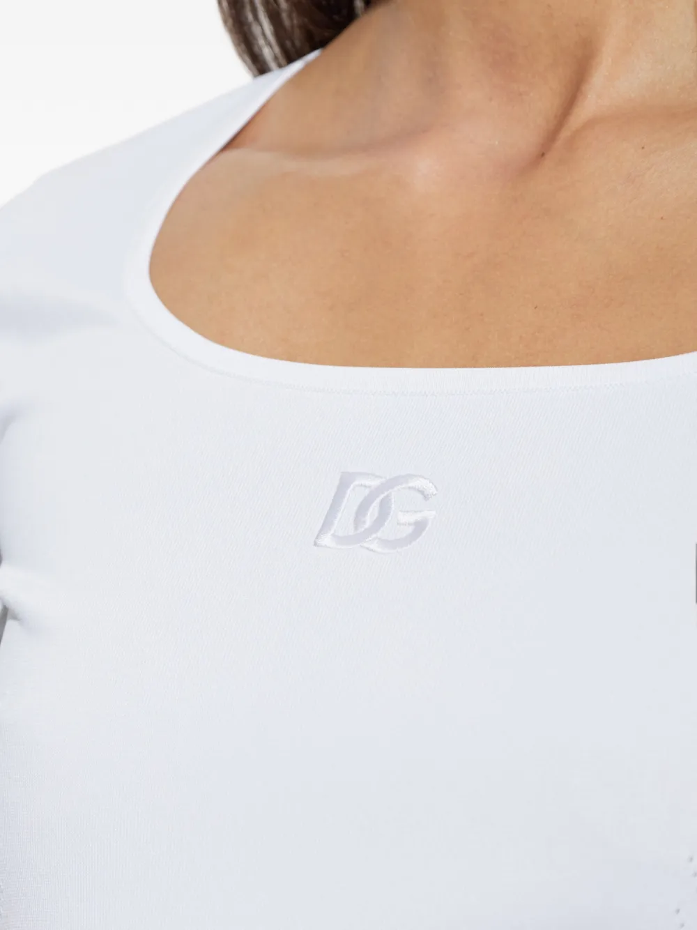 Dolce & Gabbana T-shirt met geborduurd DG-logo Wit